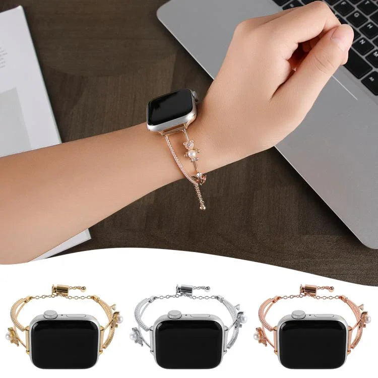 銅象嵌入りベアジルコンブレスレットウォッチバンド、Apple Watch 46mm / 49mm / 45mm / 44mm用、Apple Watch 42mm / 41mm / 40mm / 38mm用