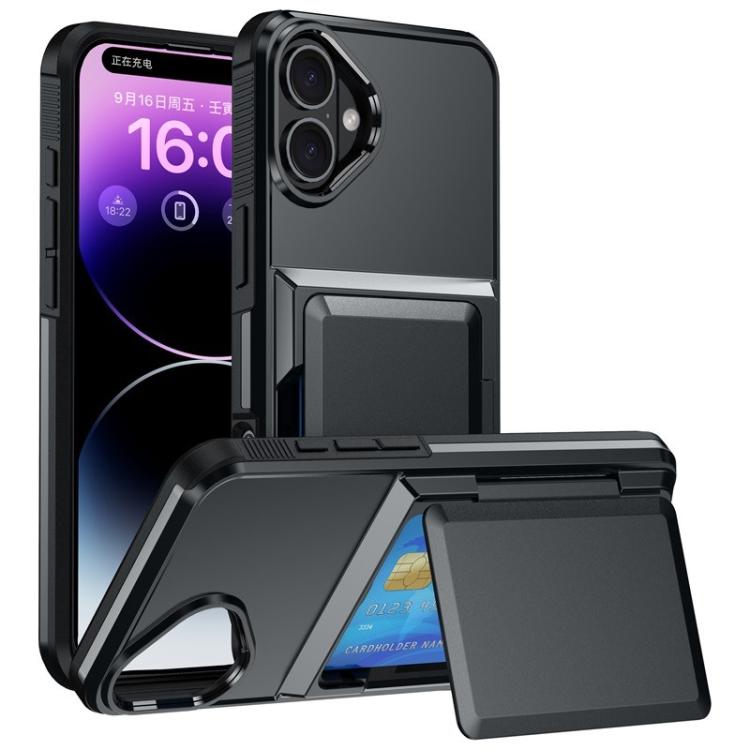 Kalebol フリップカード財布ホルダー 衝撃吸収電話ケース、iPhone 17 Pro Max 用、iPhone 17 Pro 用、iPhone 17 用、iPhone Air 用、iPhone 16 Pro Max 用、iPhone 16 Pro 用、iPhone 16 Plus 用、iPhone 16 用