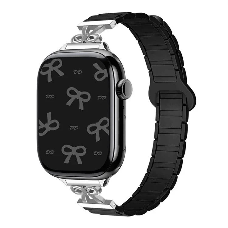 リボン型小さめウエスト用マグネットシリコンウォッチバンド、Apple Watch 46mm / 49mm / 45mm / 44mm用、Apple Watch 42mm / 41mm / 40mm / 38mm用