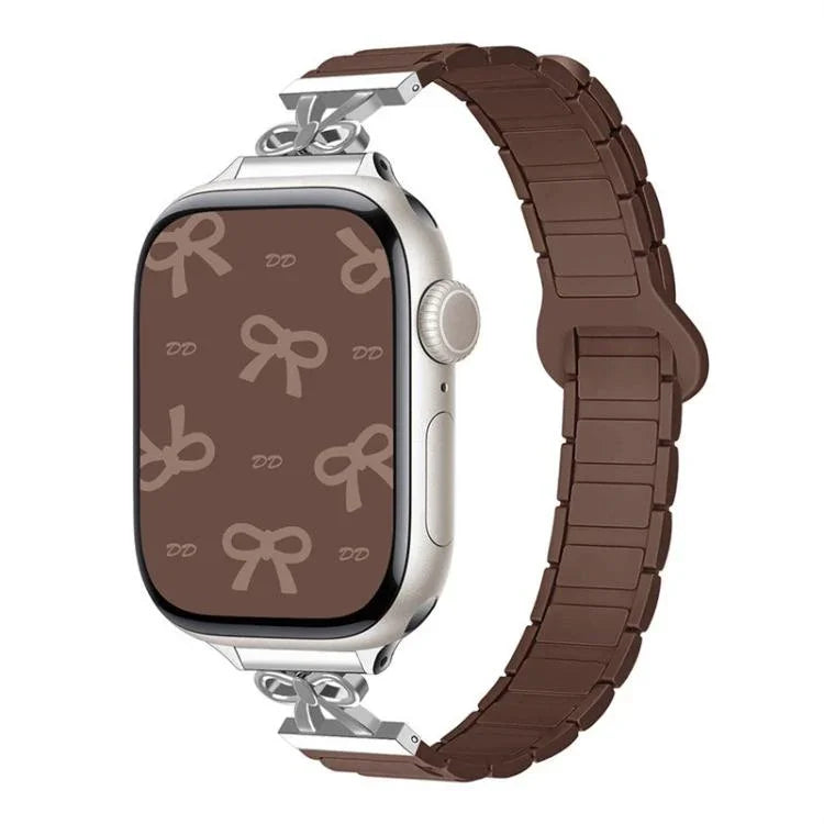 リボン型小さめウエスト用マグネットシリコンウォッチバンド、Apple Watch 46mm / 49mm / 45mm / 44mm用、Apple Watch 42mm / 41mm / 40mm / 38mm用