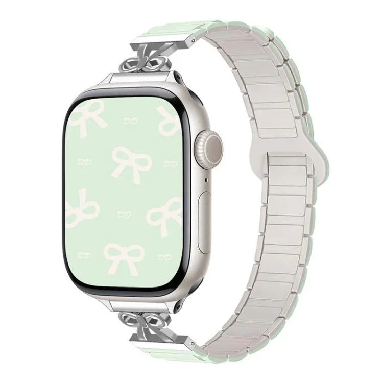 リボン型小さめウエスト用マグネットシリコンウォッチバンド、Apple Watch 46mm / 49mm / 45mm / 44mm用、Apple Watch 42mm / 41mm / 40mm / 38mm用