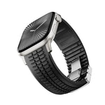 刻み模様付き折りたたみバックル シリコンウォッチバンド、Apple Watch 46mm / 49mm / 45mm / 44mm用