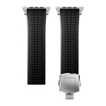 刻み模様付き折りたたみバックル シリコンウォッチバンド、Apple Watch 46mm / 49mm / 45mm / 44mm用