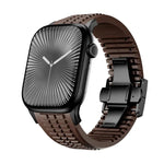 刻み模様付き折りたたみバックル シリコンウォッチバンド、Apple Watch 46mm / 49mm / 45mm / 44mm用