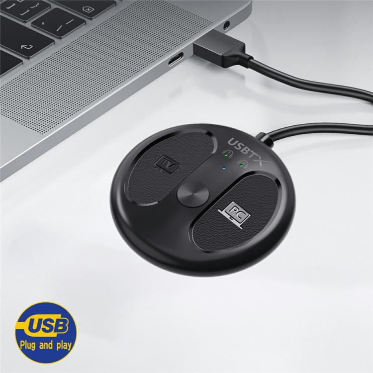テレビ PC用 LE524 USB Bluetooth 5.4 オーディオ送信機 50m 範囲 デュアル接続アダプター、LE524