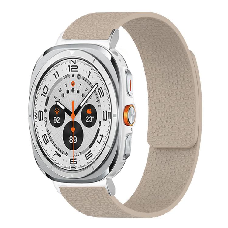 ライチテクスチャーソフト磁気シリコンウォッチバンド、Samsung Galaxy Watch Ultra 47mm / Ultra 2025用、Samsung Galaxy Watch8 / 8 Classic用