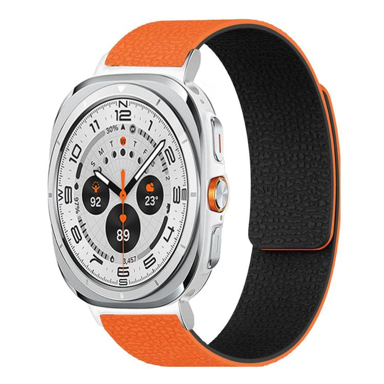 ライチテクスチャーソフト磁気シリコンウォッチバンド、Samsung Galaxy Watch Ultra 47mm / Ultra 2025用、Samsung Galaxy Watch8 / 8 Classic用