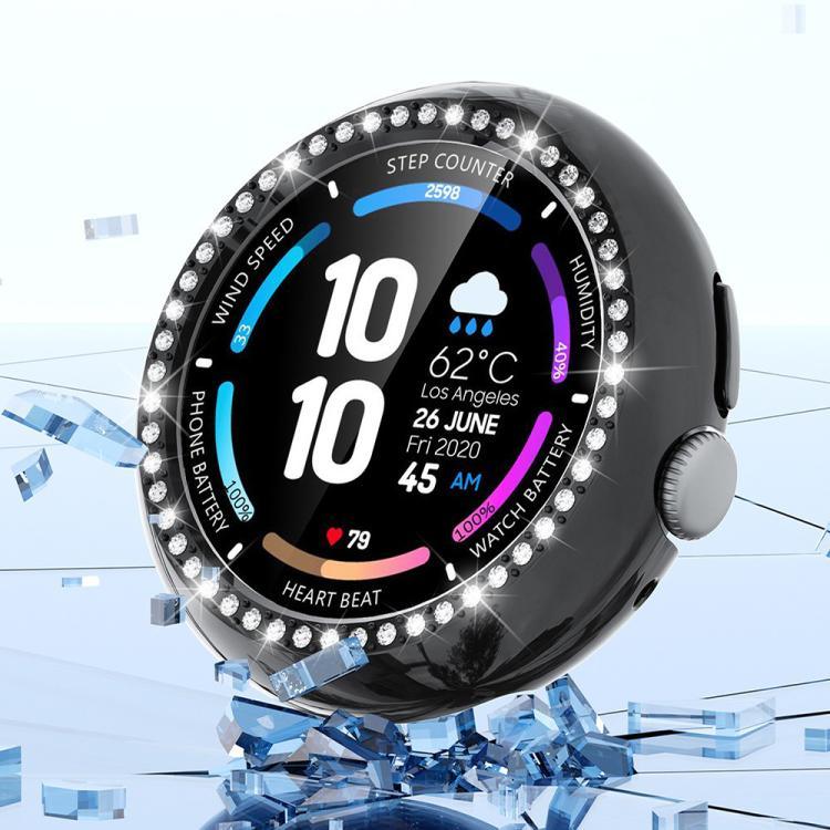 シングルロウ ダイヤモンド ホロー PC ウォッチ保護カバー、Google Pixel Watch4 45mm用、Google Pixel Watch4 41mm用