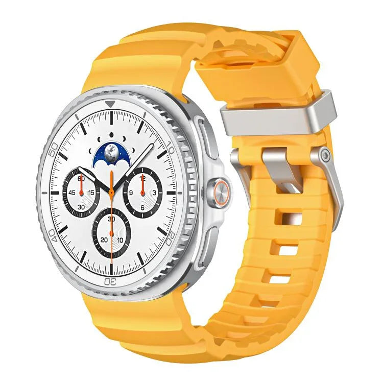 シルバーバックルシリコンウォッチバンド、Samsung Galaxy Watch8 / Watch8 Classic用