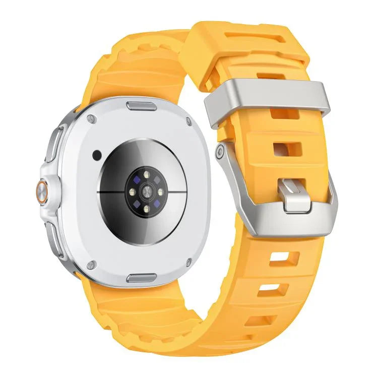 シルバーバックルシリコンウォッチバンド、Samsung Galaxy Watch8 / Watch8 Classic用