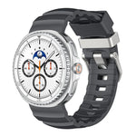シルバーバックルシリコンウォッチバンド、Samsung Galaxy Watch8 / Watch8 Classic用