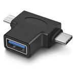 JUNSUNMAY 2-in-1 OTG コンバーター USB 3.0 から Micro USB と Type-C アダプター、2-in-1