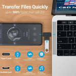 JUNSUNMAY 2-in-1 OTG コンバーター USB 3.0 から Micro USB と Type-C アダプター、2-in-1