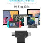 JUNSUNMAY 2-in-1 OTG コンバーター USB 3.0 から Micro USB と Type-C アダプター、2-in-1
