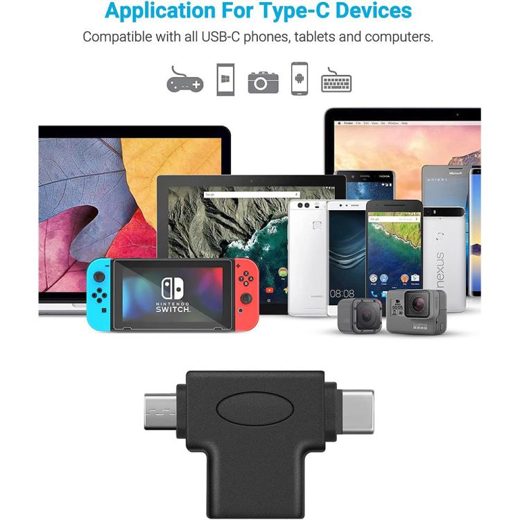JUNSUNMAY 2-in-1 OTG コンバーター USB 3.0 から Micro USB と Type-C アダプター、2-in-1