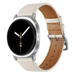 ステンレススチールシルバーバックル本革ウォッチバンド、Samsung Galaxy Watch8 / Watch8 Classic 用
