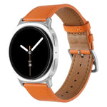 ステンレススチールシルバーバックル本革ウォッチバンド、Samsung Galaxy Watch8 / Watch8 Classic 用