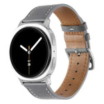ステンレススチールシルバーバックル本革ウォッチバンド、Samsung Galaxy Watch8 / Watch8 Classic 用