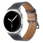 ステンレススチールシルバーバックル本革ウォッチバンド、Samsung Galaxy Watch8 / Watch8 Classic 用
