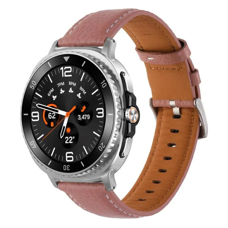 ライチテクスチャ本革ウォッチバンド、Samsung Galaxy Watch8 / Watch8 Classic 用