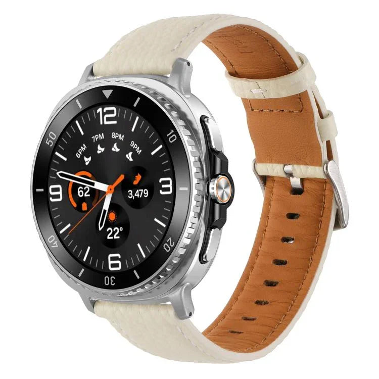 ライチテクスチャ本革ウォッチバンド、Samsung Galaxy Watch8 / Watch8 Classic 用