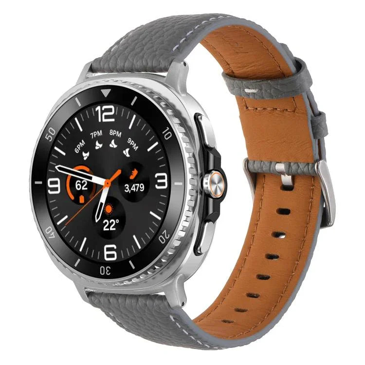 ライチテクスチャ本革ウォッチバンド、Samsung Galaxy Watch8 / Watch8 Classic 用