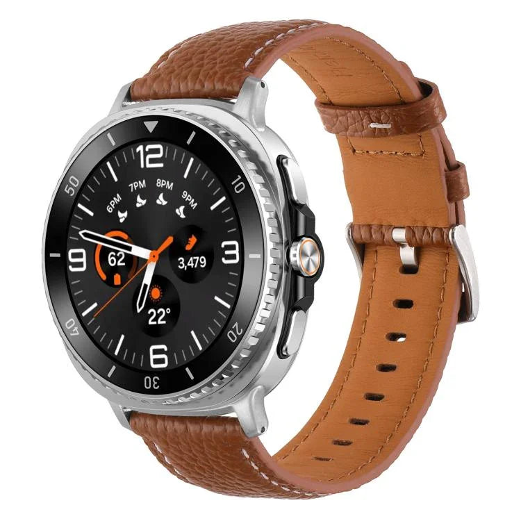 ライチテクスチャ本革ウォッチバンド、Samsung Galaxy Watch8 / Watch8 Classic 用