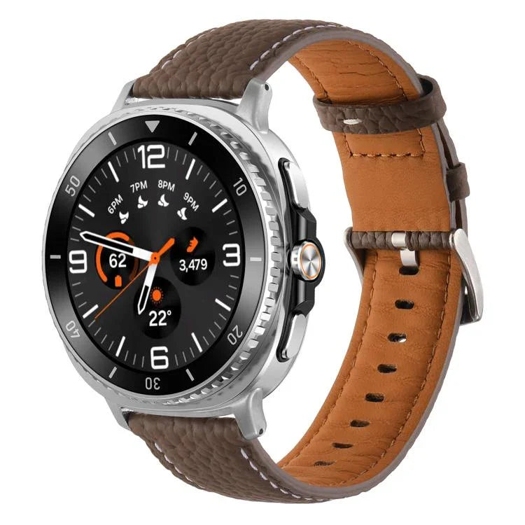 ライチテクスチャ本革ウォッチバンド、Samsung Galaxy Watch8 / Watch8 Classic 用