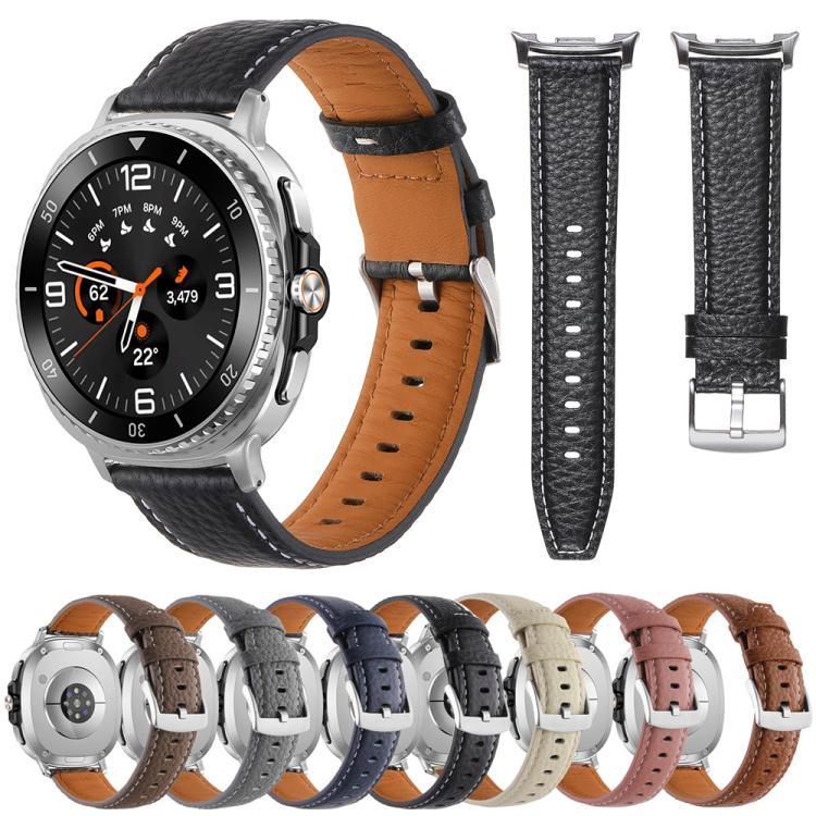 ライチテクスチャ本革ウォッチバンド、Samsung Galaxy Watch8 / Watch8 Classic 用