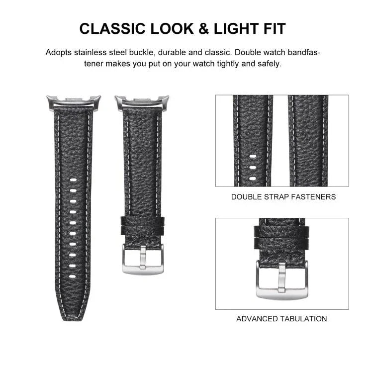 ライチテクスチャ本革ウォッチバンド、Samsung Galaxy Watch8 / Watch8 Classic 用