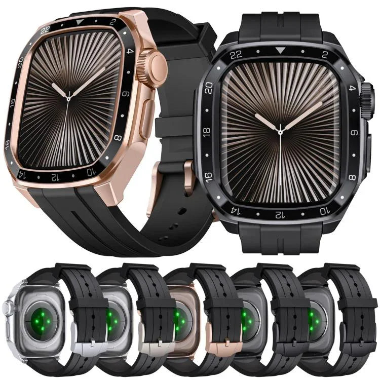 スケールモデル一体型メタルフレームシリコンウォッチバンド、Apple Watch シリーズ10 46mm用