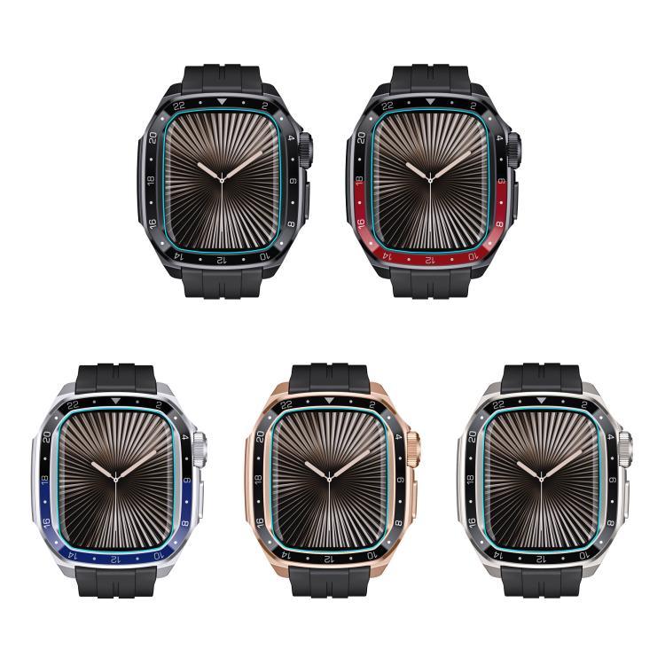 スケールモデル一体型メタルフレームシリコンウォッチバンド、Apple Watch シリーズ10 46mm用