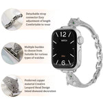銅象嵌ジルコン ヒョウ頭ウォッチバンド、Apple Watch 46mm / 49mm / 45mm / 44mm用、Apple Watch 42mm / 41mm / 40mm / 38mm用
