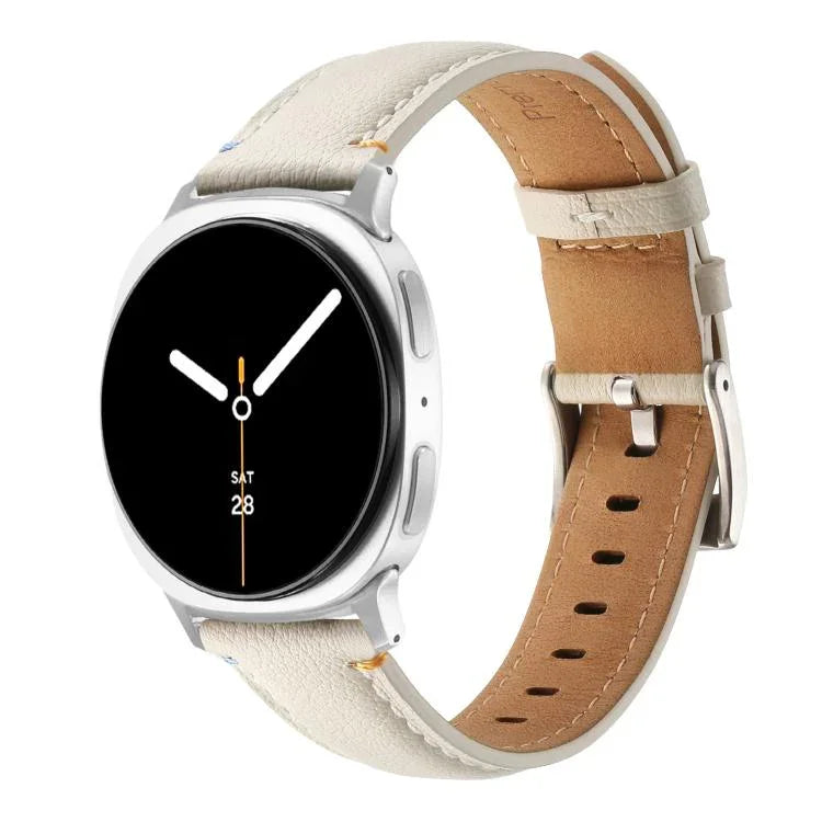ステッチ入り本革ウォッチバンド、Samsung Galaxy Watch8 / Watch8 Classic 用