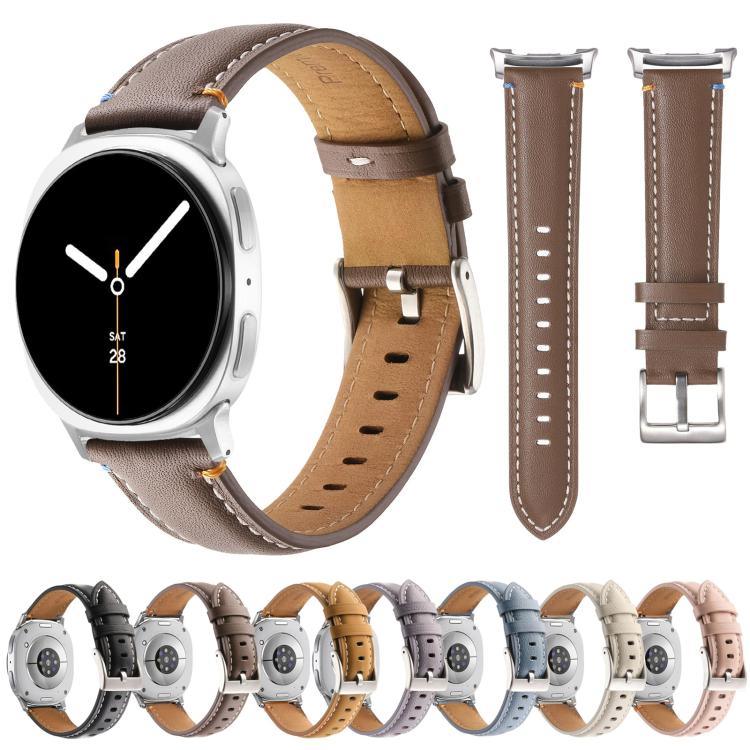 ステッチ入り本革ウォッチバンド、Samsung Galaxy Watch8 / Watch8 Classic 用