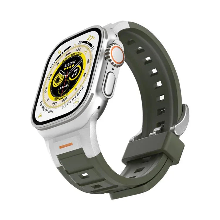 パイオニア メタルジョイント カラフルシリコンウォッチバンド、Apple Watch 46mm / 49mm / 45mm / 44mm用、Apple Watch 42mm / 41mm / 40mm / 38mm用