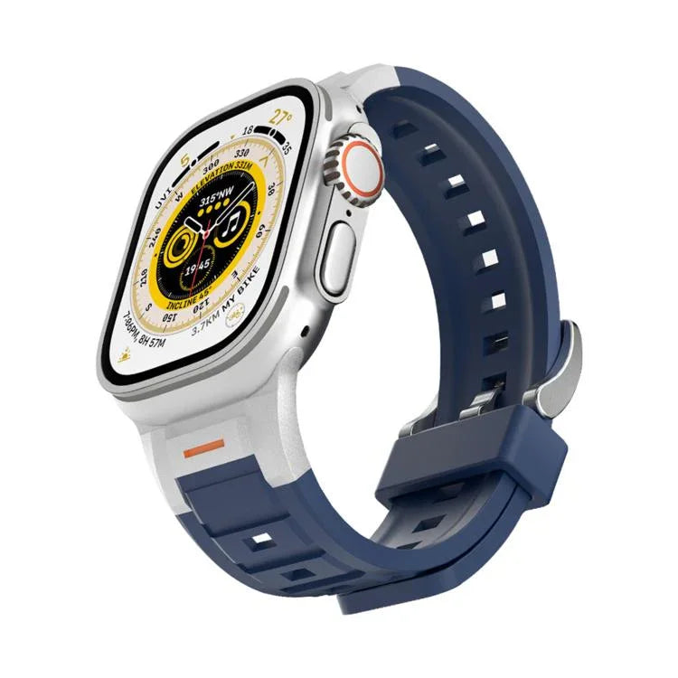 パイオニア メタルジョイント カラフルシリコンウォッチバンド、Apple Watch 46mm / 49mm / 45mm / 44mm用、Apple Watch 42mm / 41mm / 40mm / 38mm用
