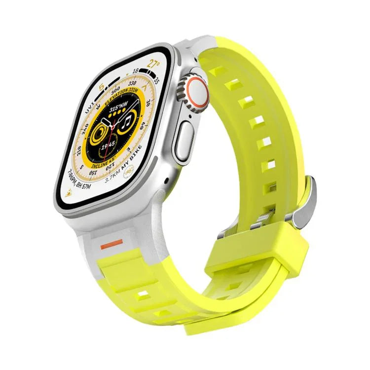パイオニア メタルジョイント カラフルシリコンウォッチバンド、Apple Watch 46mm / 49mm / 45mm / 44mm用、Apple Watch 42mm / 41mm / 40mm / 38mm用