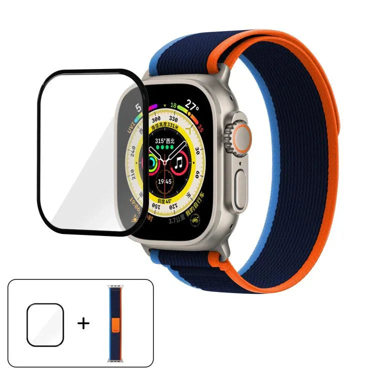 ワイルドパスループ ナイロンウォッチバンド 3Dカーブフィルム付き、Apple Watch シリーズ10 46mm用、Apple Watch シリーズ10 42mm用、Apple Watch 6 / 5 / 4 / SE 44mm用
