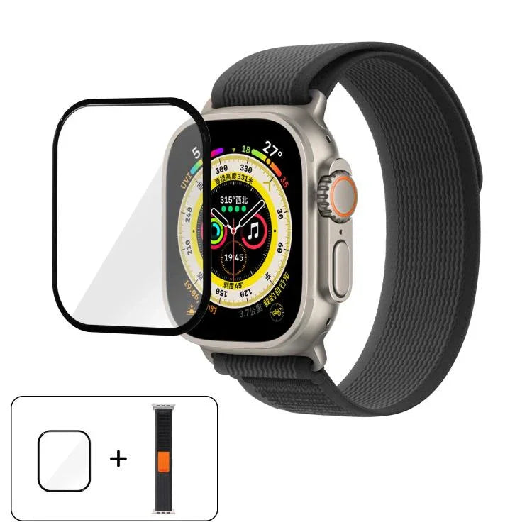 ワイルドパスループ ナイロンウォッチバンド 3Dカーブフィルム付き、Apple Watch シリーズ10 46mm用、Apple Watch シリーズ10 42mm用、Apple Watch 6 / 5 / 4 / SE 44mm用