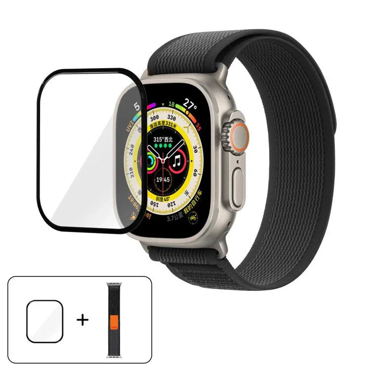 ワイルドパスループ ナイロンウォッチバンド 3Dカーブフィルム付き、Apple Watch シリーズ10 46mm用、Apple Watch シリーズ10 42mm用、Apple Watch 6 / 5 / 4 / SE 44mm用
