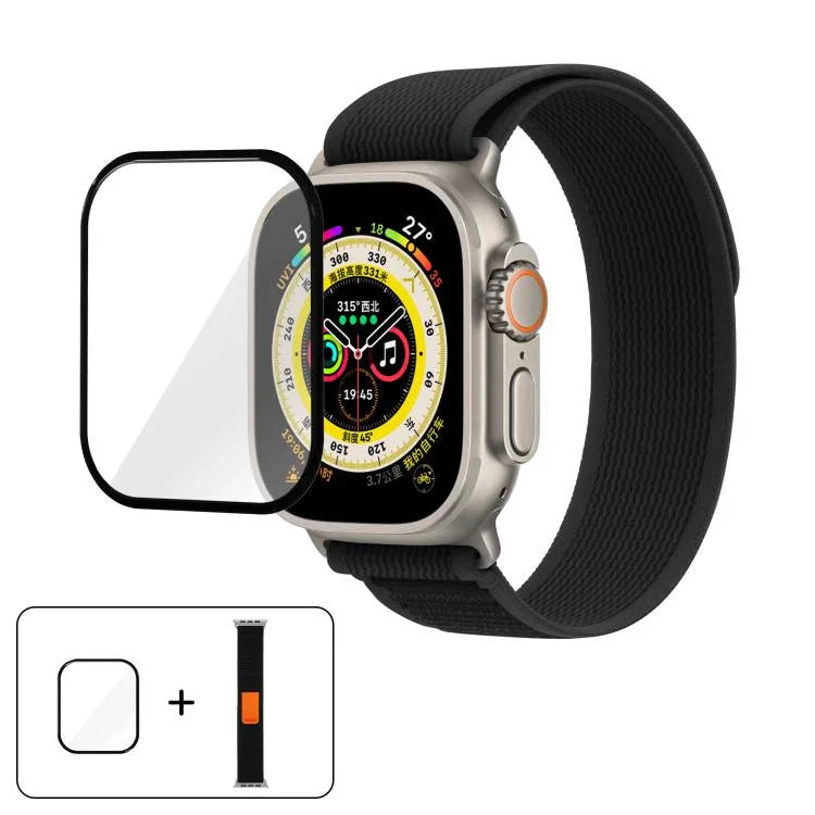 ワイルドパスループ ナイロンウォッチバンド 3Dカーブフィルム付き、Apple Watch シリーズ10 46mm用、Apple Watch シリーズ10 42mm用、Apple Watch 6 / 5 / 4 / SE 44mm用