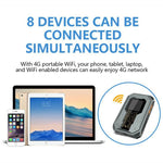 A50 8台対応 ポータブルSIMカード 4G WiFiルーター 充電式 時間表示ルーター, A50