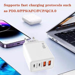 TE-PD44 デュアルUSB-A デュアルType-C 4ポート携帯電話充電器、EUプラグ、USプラグ