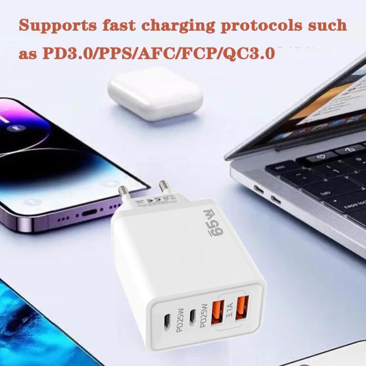 TE-PD44 デュアルUSB-A デュアルType-C 4ポート携帯電話充電器、EUプラグ、USプラグ