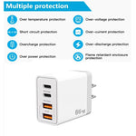 TE-PD44 デュアルUSB-A デュアルType-C 4ポート携帯電話充電器、EUプラグ、USプラグ