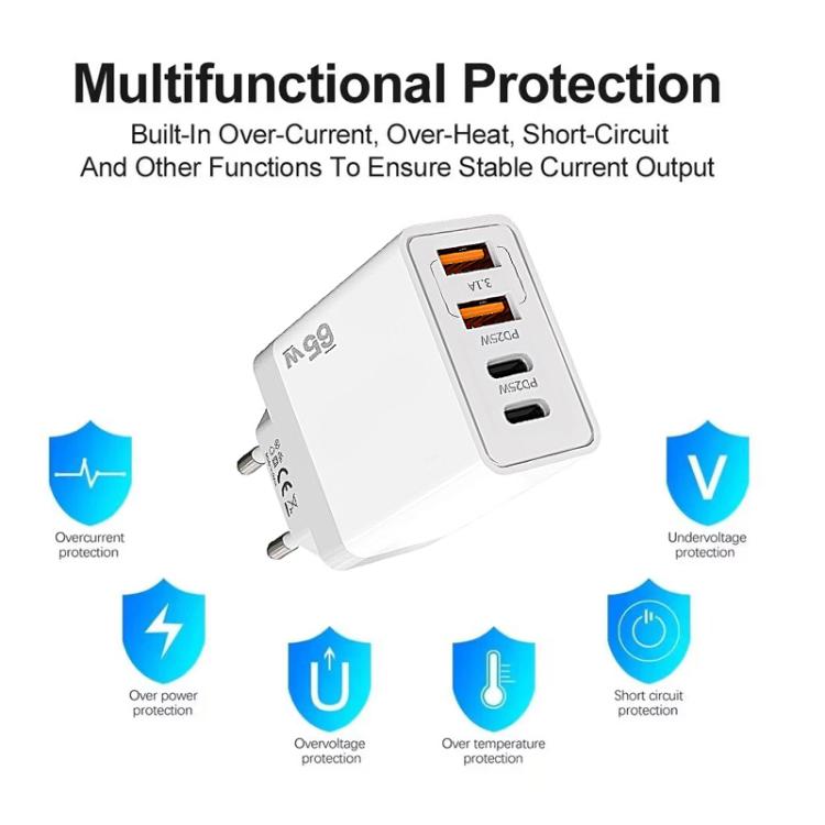 TE-PD44 デュアルUSB-A デュアルType-C 4ポート携帯電話充電器、EUプラグ、USプラグ