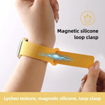 ライチ柄マグネットループシリコンウォッチバンド、Apple Watch 46mm / 49mm / 45mm / 44mm用、Apple Watch 42mm / 41mm / 40mm / 38mm用