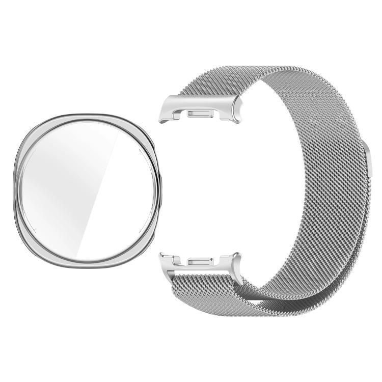 全面保護TPUプロテクティブカバー ミラネーゼマグネットメタルウォッチバンド、Samsung Galaxy Watch8 44mm用、Samsung Galaxy Watch8 40mm用