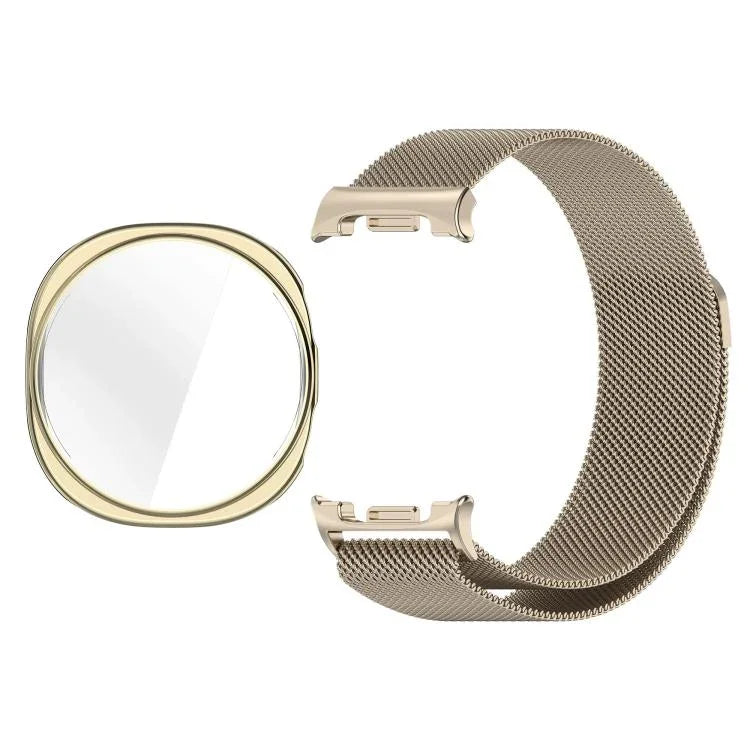 全面保護TPUプロテクティブカバー ミラネーゼマグネットメタルウォッチバンド、Samsung Galaxy Watch8 44mm用、Samsung Galaxy Watch8 40mm用